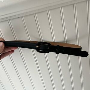 Talbots Genuine Leather Black Medium Skinny Belt Made in Italy